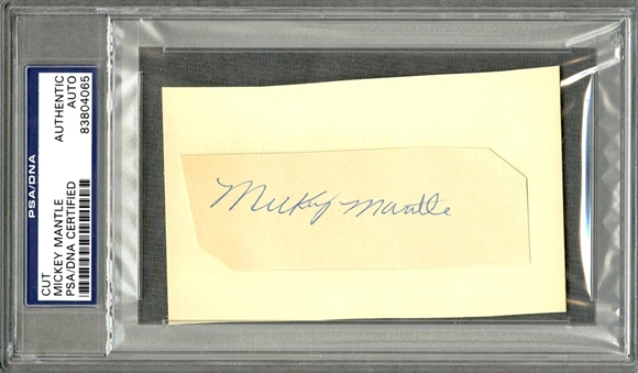 Mickey Mantle signed cut (PSA)